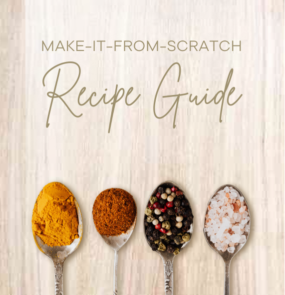 Make-It-From-Scratch Recipe Guide mockup with poppies and sage